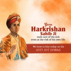 Guru Harkrishan Sahib Jyoti Jyot Diwas whatsapp status poster