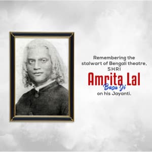 Amrita Lal Basu Jayanti poster Maker