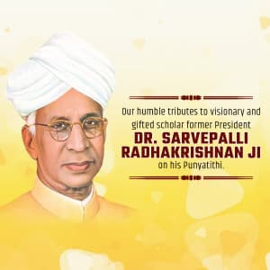 Dr. Sarvepalli Radhakrishnan Punyatithi whatsapp status poster