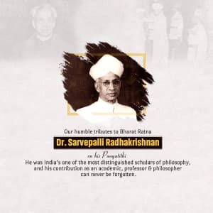 Dr. Sarvepalli Radhakrishnan Punyatithi Facebook Poster