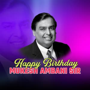 Mukesh Ambani Birthday greeting image