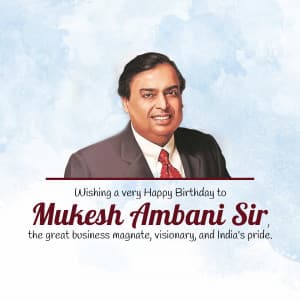 Mukesh Ambani Birthday marketing poster