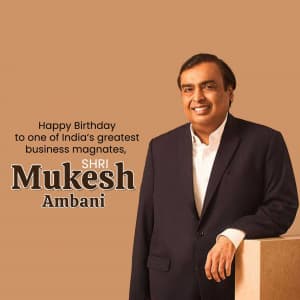 Mukesh Ambani Birthday graphic