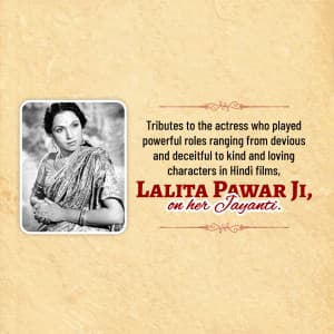 Lalita pawar Jayanti flyer