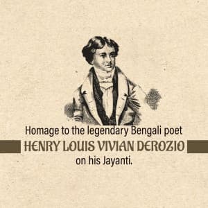 Henry Louis Vivian Derozio Jayanti event advertisement