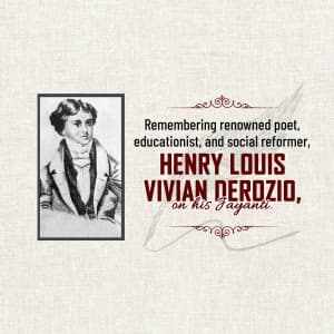 Henry Louis Vivian Derozio Jayanti illustration