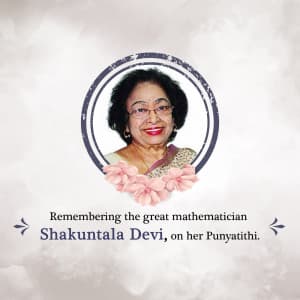 Shakuntala Devi Punyatithi poster Maker