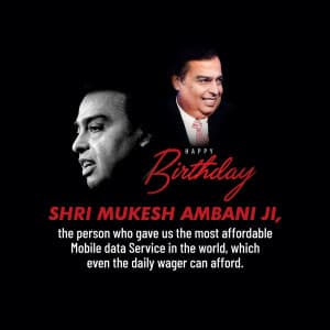 Mukesh Ambani Birthday creative image