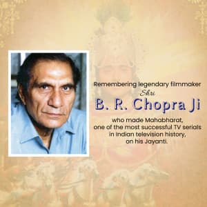 B. R. Chopra Jayanti greeting image