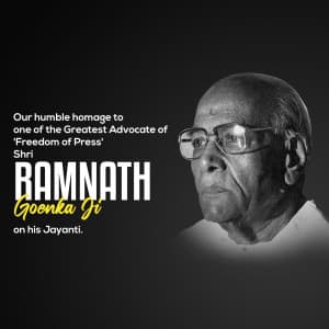 Ramnath Goenka jayanti greeting image