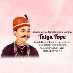 Tatya Tope Punyatithi creative image