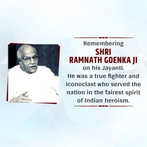 Ramnath Goenka jayanti marketing poster