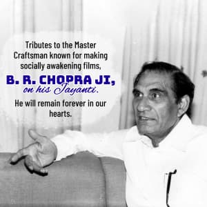 B. R. Chopra Jayanti marketing poster