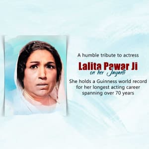 Lalita pawar Jayanti event poster