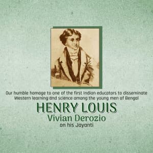 Henry Louis Vivian Derozio Jayanti poster