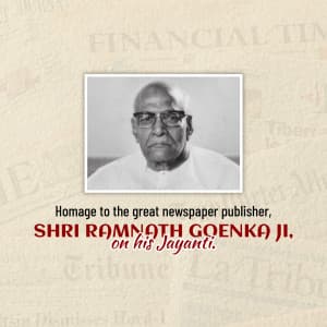 Ramnath Goenka jayanti marketing flyer