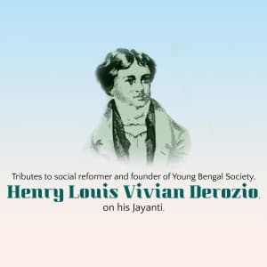 Henry Louis Vivian Derozio Jayanti event poster