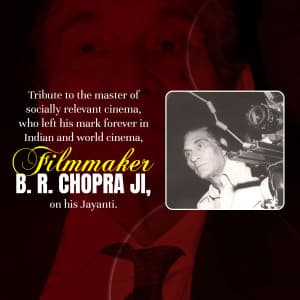 B. R. Chopra Jayanti marketing flyer