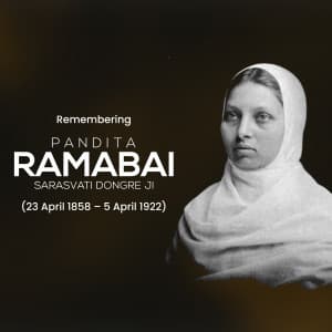 Pandita Ramabai Jayanti marketing poster