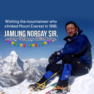 Jamling Tenzing Norgay birthday marketing poster