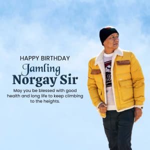 Jamling Tenzing Norgay birthday marketing flyer