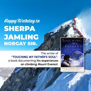 Jamling Tenzing Norgay birthday creative image