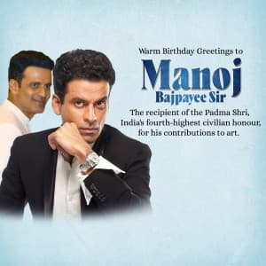 Manoj Bajpayee Birthday creative image