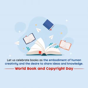 World Book and Copyright Day whatsapp status poster