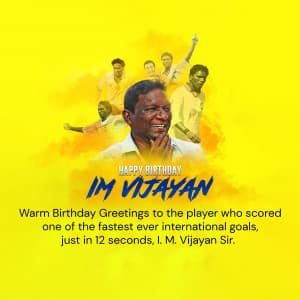 I.M. Vijayan Birthday greeting image