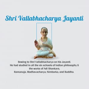 Shri Vallabhacharya Jayanti poster Maker