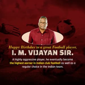 I.M. Vijayan Birthday graphic