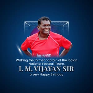 I.M. Vijayan Birthday marketing flyer