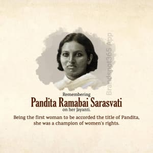 Pandita Ramabai Jayanti Instagram Post