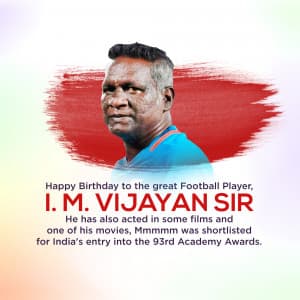 I.M. Vijayan Birthday Facebook Poster