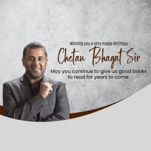 Chetan Bhagat Birthday ad post