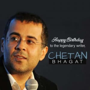 Chetan Bhagat Birthday greeting image