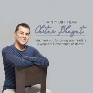 Chetan Bhagat Birthday graphic