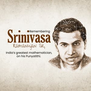 Srinivasa Ramanujan Punyatithi advertisement banner