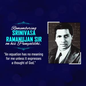 Srinivasa Ramanujan Punyatithi ad post