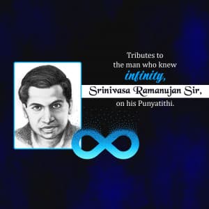 Srinivasa Ramanujan Punyatithi greeting image