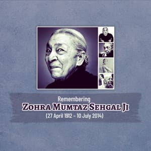 Zohra Sehgal Jayanti poster Maker