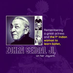 Zohra Sehgal Jayanti flyer