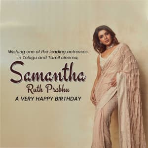 Samantha Ruth Prabhu Birthday poster Maker