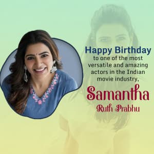 Samantha Ruth Prabhu Birthday event advertisement