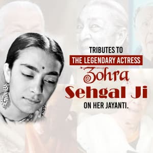 Zohra Sehgal Jayanti banner