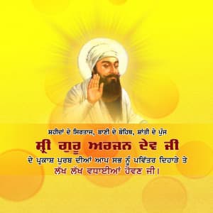 Arjan Gurpurab of Guru Arjan Dev ji creative image