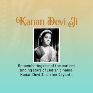 Kanan Devi Jayanti event poster