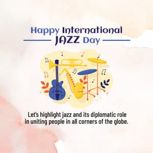 International Jazz Day whatsapp status poster