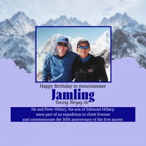 Jamling Tenzing Norgay birthday event advertisement