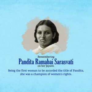 Pandita Ramabai Jayanti poster Maker